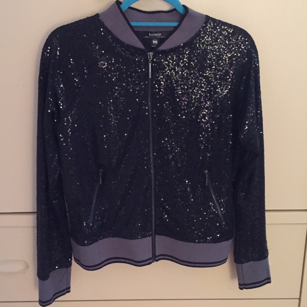 Kenzie glitter varsity jacket
